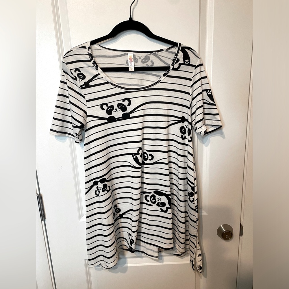 LuLaRoe White and Black Panda Perfect T short sleeve shirt